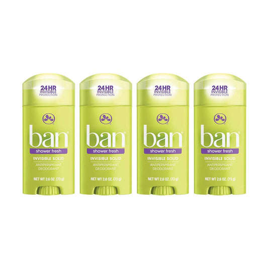 Ban Shower Fresh 24-Hour Invisible Antiperspirant, Solid Deodorant For Women And Men, Underarm Wetness Protection, With Odor-Fig