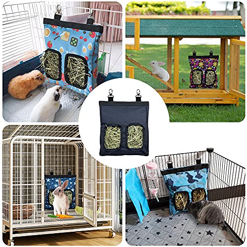 Guinea Pig Hay Feeder, Hanging Rabbit Hay Feeder Bag for Guinea Pigs Bunnies Chinchillas. Camoblue - color: Camoblue