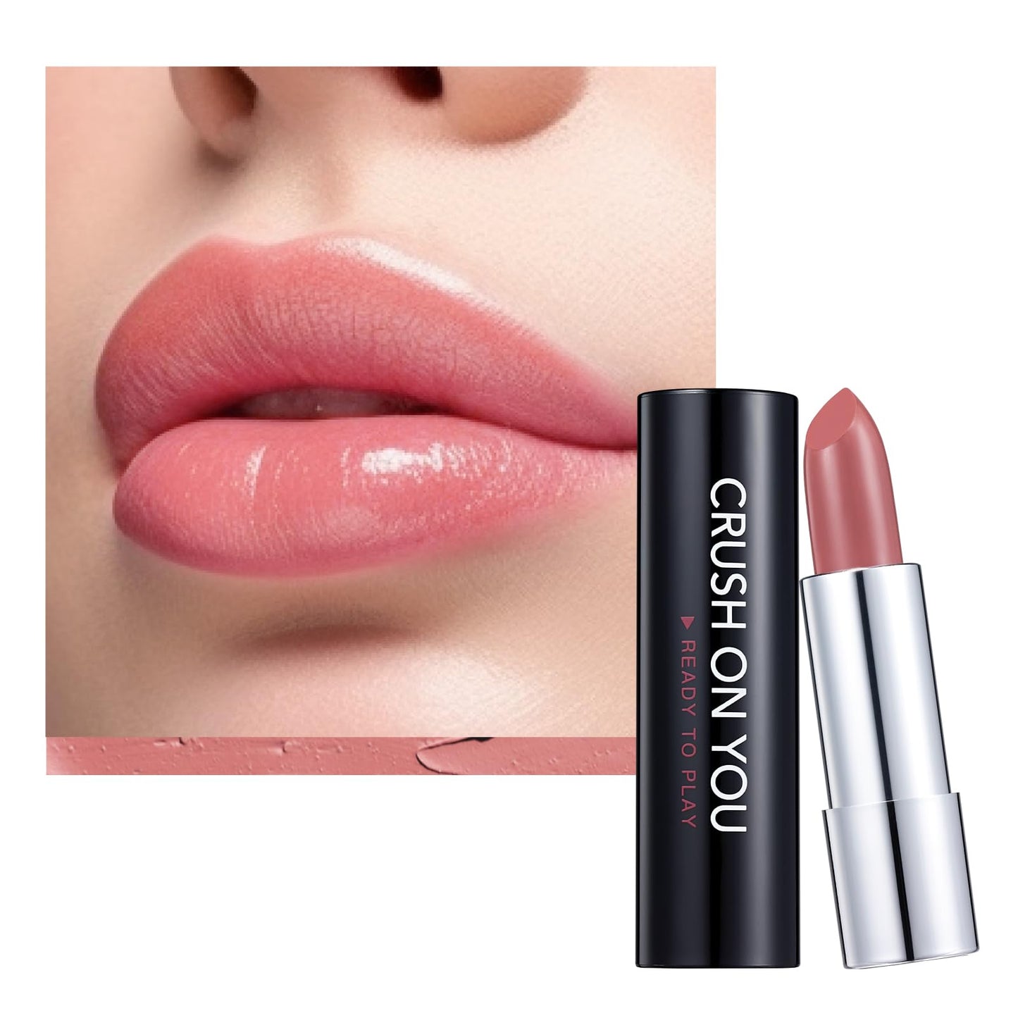 Ready To Shine Matte Lipstick For Women, Satin Finish, Frosty Rose With Tangerine Undertones Lip Color, Vegan, Smooth Sheer Mois