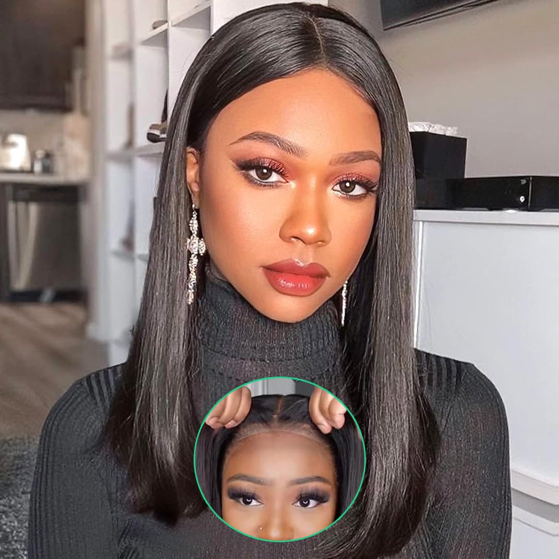 Wear And Go Glueless Wig Human Hair Straight 6X4 Pre Cut Hd Lace Closure Wigs Human Hair Pre Plucked For Beginners Ready To Wear