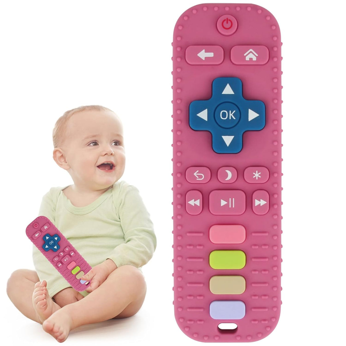 Chuya Remote Teethers Silicone Baby Teething Toys, TV Remote Teether for 3-6-12-18 Months Babies