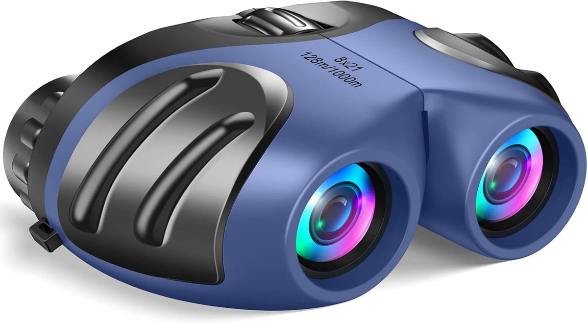 Let's Go! Kids Binoculars 8X Shockproof with Safety Eyepieces Compact Design