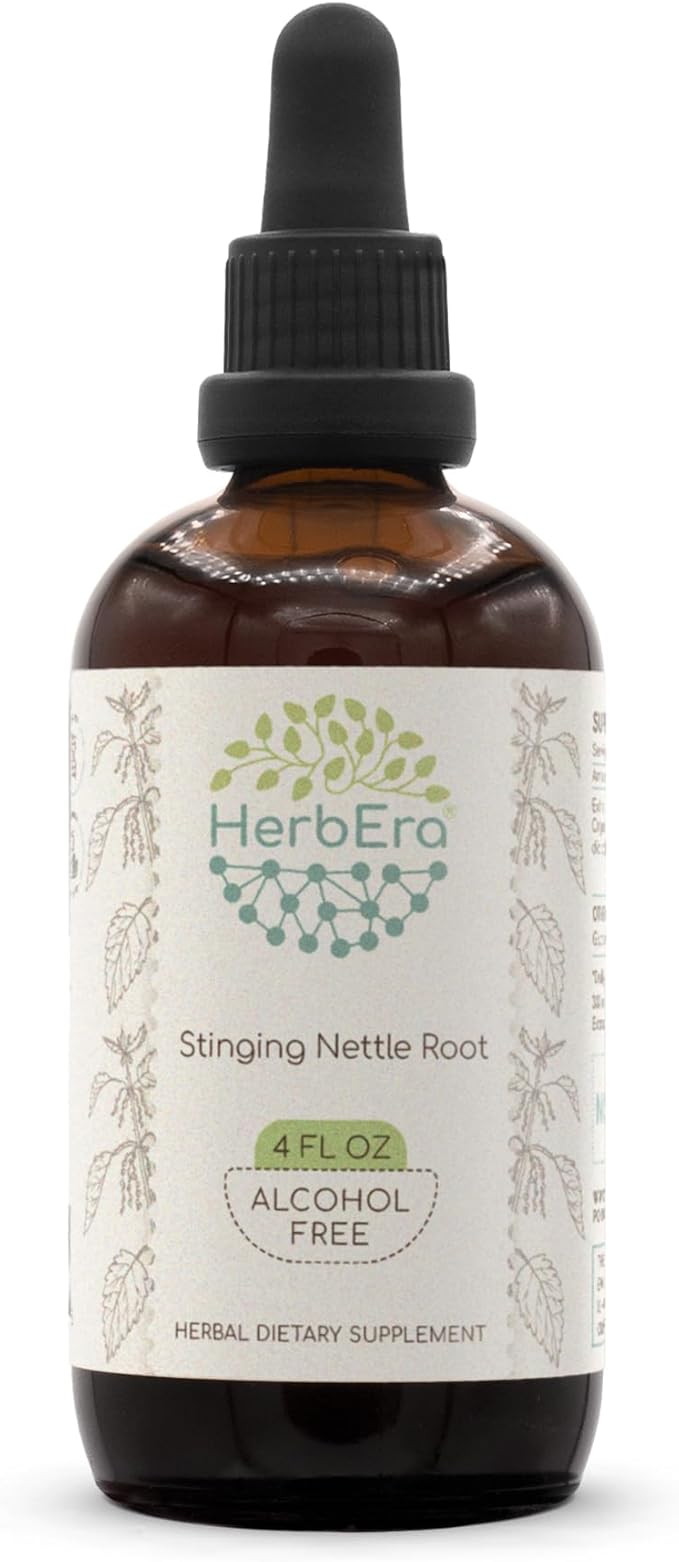 Stinging Nettle Root B120 Alcohol-Free Herbal Extract Tincture, Concentrated Liquid Drops Natural Stinging Nettle (Urtica Dioica) Dried Root (4 fl oz)
