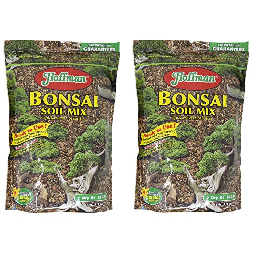 Hoffman Ready to Use Bonsai Soil Potting Mix to Provide Proper Support, Moisture, and Drainage, 2qt Bag, 2 Pack - size: 2 quarts