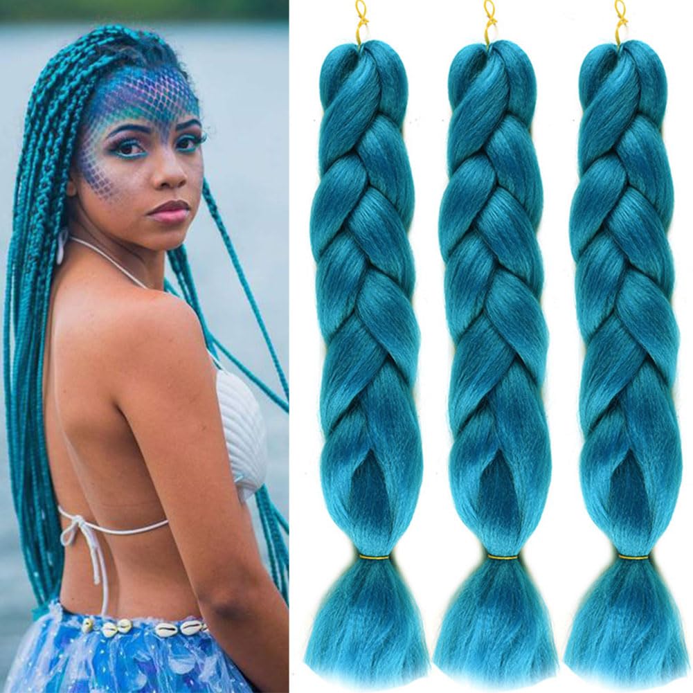 Wome Synthetic Jumbo Braiding Hair Jumbo Braids Hair Extensions 3 Bundles Pre-Stretched Silky Braiding Hair Twist Crochet Weave