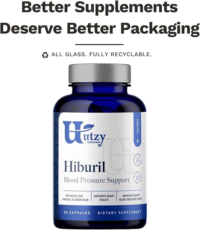 Hiburil | Blood Pressure Support Formula | with Olive Leaf Extract, Hibiscus Extract, & Lemon Balm Extract | 90 Capsules