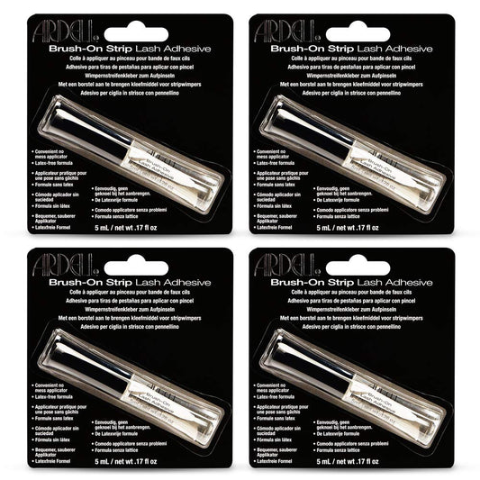 Ardell Brush On Striplash Adhesive, Clear, 5Ml X 4 Pack