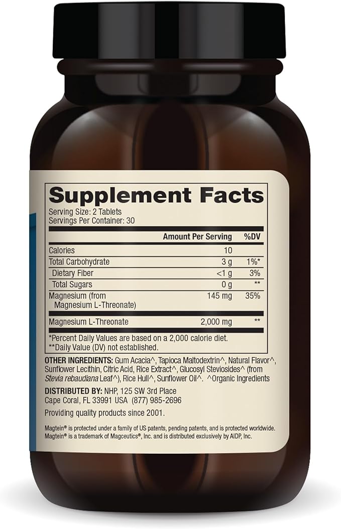 Dr. Mercola Magnesium Advanced, 30 Servings (60 Tablets), Dietary Supplement, Magnesium L-Threonate, Cherry Flavor, Non-GMO