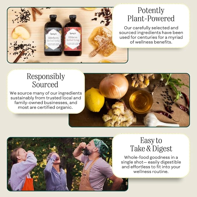 Hany's Harvest Sweet Fire Herbal Syrup – 16 fl oz | All-Natural Wellness Tonic, Apple Cider Vinegar, Raw Honey | Non-GMO, Gluten-Free, Handcrafted