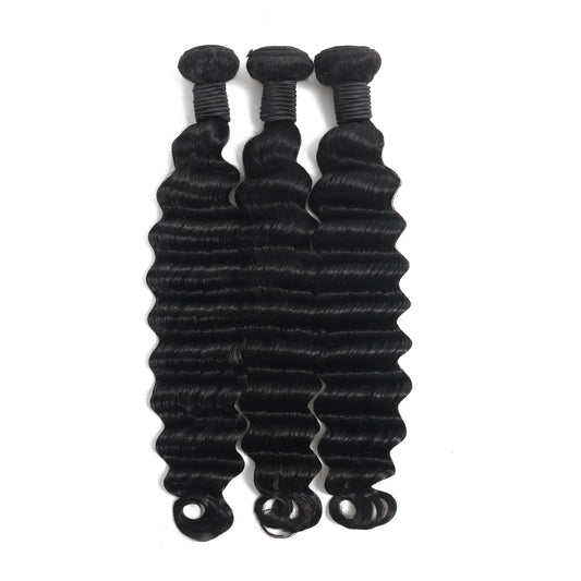 Amella Loose Deep Wave Bundles Human Hair 3 Bundles 12 14 16Inch 100% Unprocessed Brazilian Virgin Human Hair Bundles Deep Wave