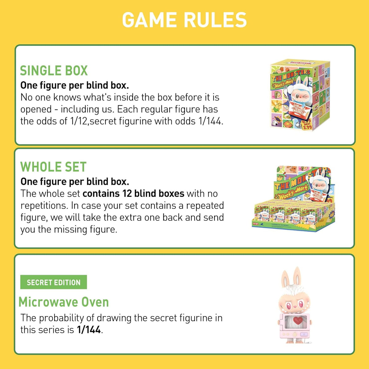 POP MART The Monsters Wacky Mart Series Blind Box Figures, Random Design Action Figures Collectible Toys Home Decorations, Holiday Birthday Gifts for Girls and Boys, Single Box