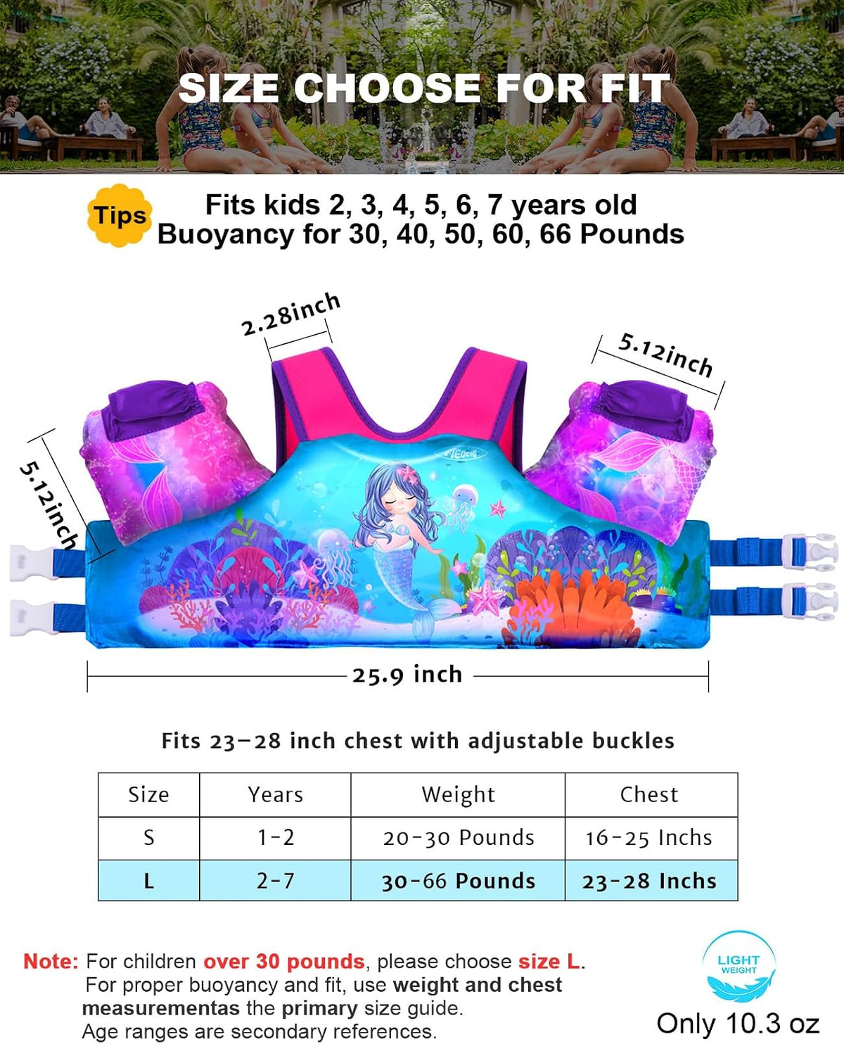 AEOCOO Puddle Float Jumper for Swiming, Toddler Swim Vest for Water Play, Pool Floats with Swimming Arm Floaties Swim Jacket & Water Wings for Kids Swimmies, Boys, Girls, Niños