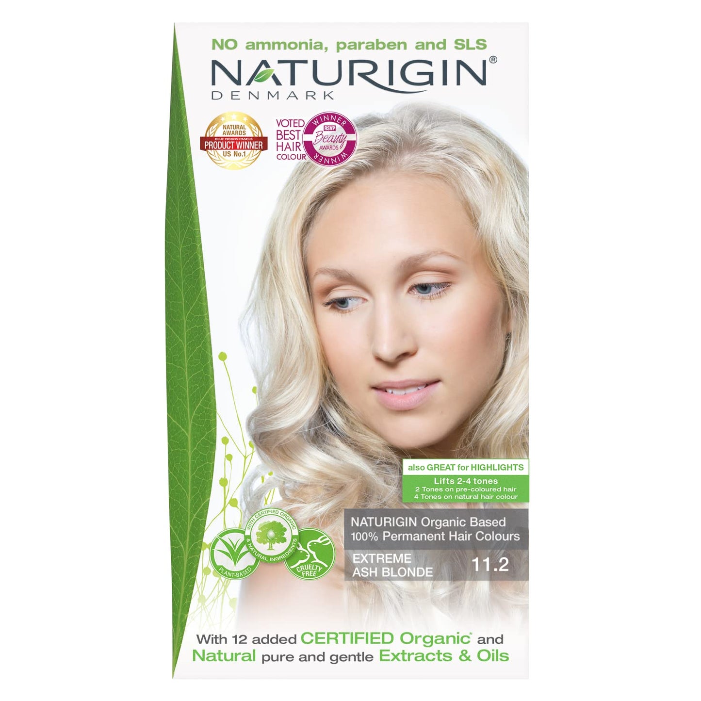 Naturigin Permanent Hair Dye, 11.2 Extreme Ash Blonde, Ammonia And Paraben Free, Up To 100% Gray Hair Coverage, Long Lasting, Ve