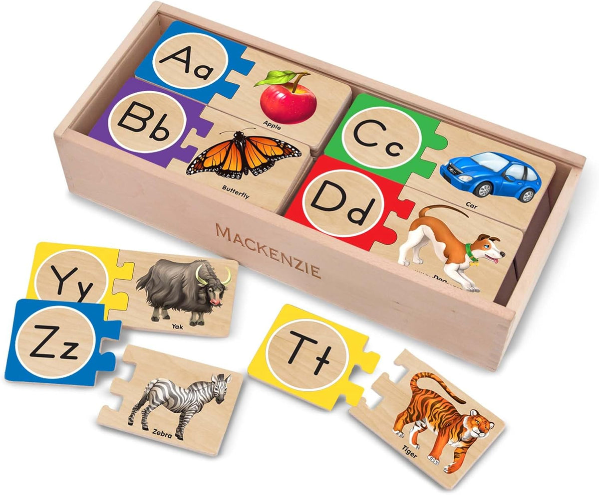 Melissa & Doug Self-Correcting Alphabet Wooden Puzzles for Kids Ages 4+