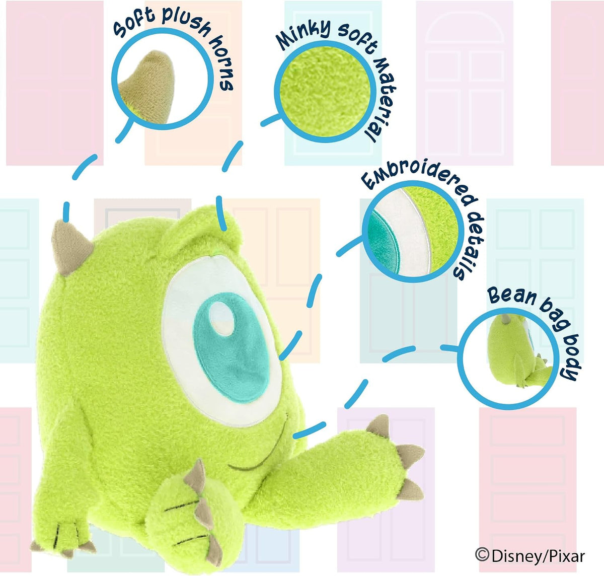 Disney Monsters Inc. Mike Wazowski Cuteeze Plush – Cute Cuddle Plushie Gift for Baby and Toddler Boys and Girls – 12 Inches