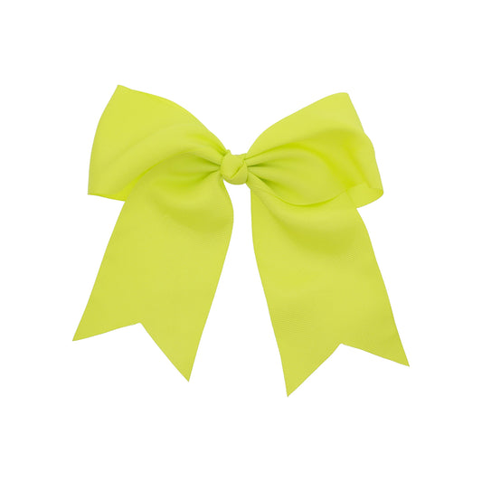 Jumbo Bow Clip With Tails (Neon Yellow)