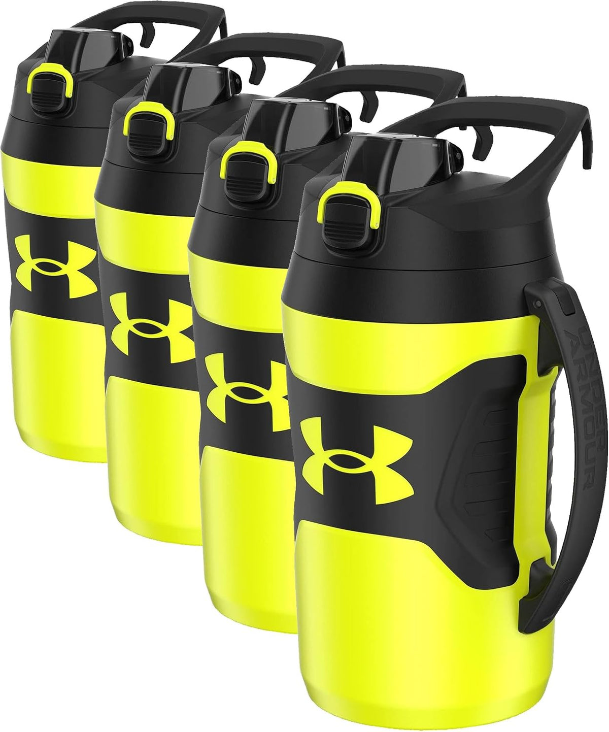Under Armour Insulated Water Bottle with Handle & Fence Hook, Half Gallon Sports Water Jug, Leak-Resistant & BPA-Free for Baseball, Football & Gym - Black/Black, 64oz