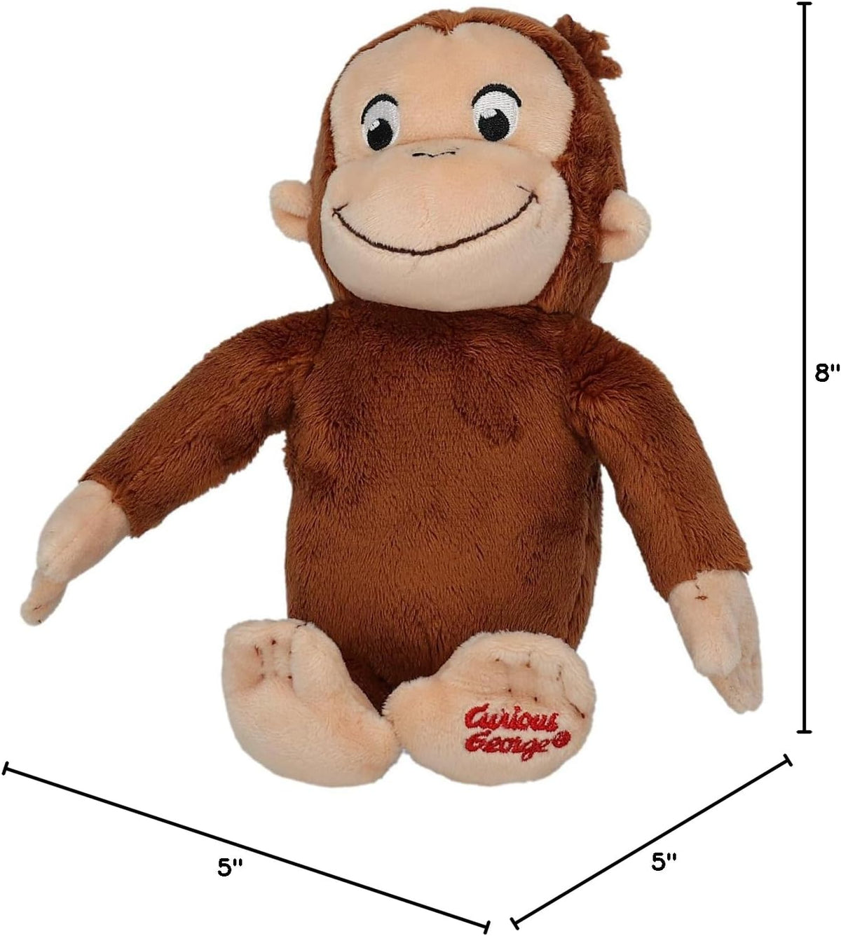 Kids Preferred Curious George Monkey Stuffed Animal Plush Toys Soft Cutest Cuddle Plushie Gifts for Baby and Toddler Boys and Girls - 8 Inches