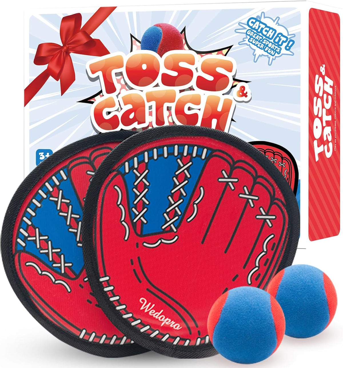 Toss and Catch Ball Game, Kids Toddler Baseball Glove & Catch Ball Toys, Outdoor Games for Family, Toys for Beach Yard Pool Outside, Birthday Easter Gift for Ages 3 4 5 6 7 8-12 Year Old Boys Girls
