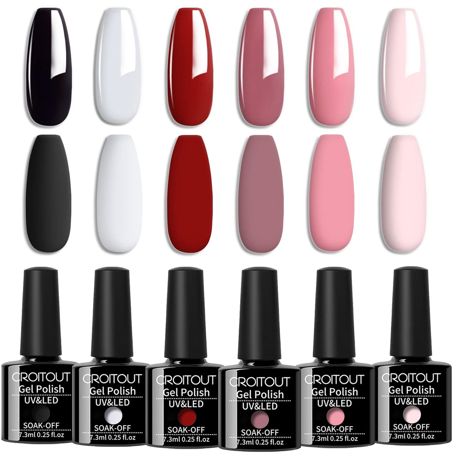 Croitout Uv Gel Nail Polish Kit, Uv Led Gel Polish Gel Nail Kit, Soak Off Nail Polish Gel Set, Home Diy Manicure Nail Salon, Bes