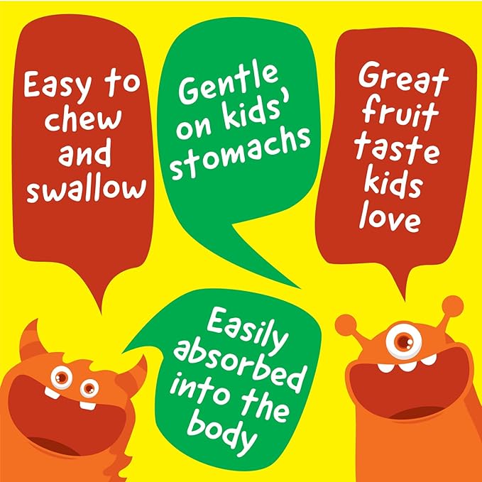 Kids Multivitamin with Iron & Minerals Chewable Tablets - Mixed Fruit Flavor - Vegetarian, GMO-Free, Nut Free - Dietary Supplement - Digestive Support for Children - 120 Chewables",