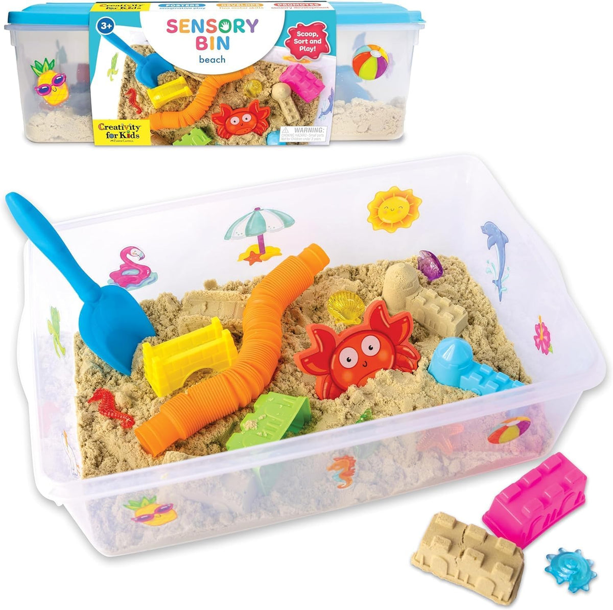 Creativity for Kids Sensory Bin: Construction Zone Playset for Preschool Learning Activities Ages 3-5+