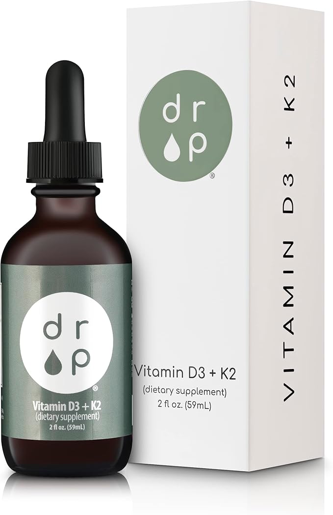 Drop Supplements Liquid Elderberry Drops and Vitamin D3+K2 Drops Bundle