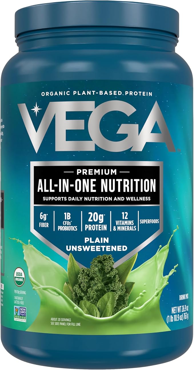 Vega Organic All-in-One Shake NET WT 26.9 OZ (1lb 10.9oz)(Packaging May Vary)