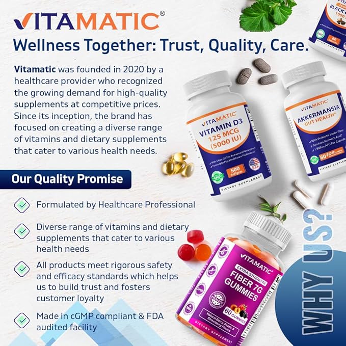 Vitamatic Valerian Root 5000mg Equivalent Per Serving (from 20:1 Extract 250 mg) - 240 Capsules - 20X Concentrated Extract