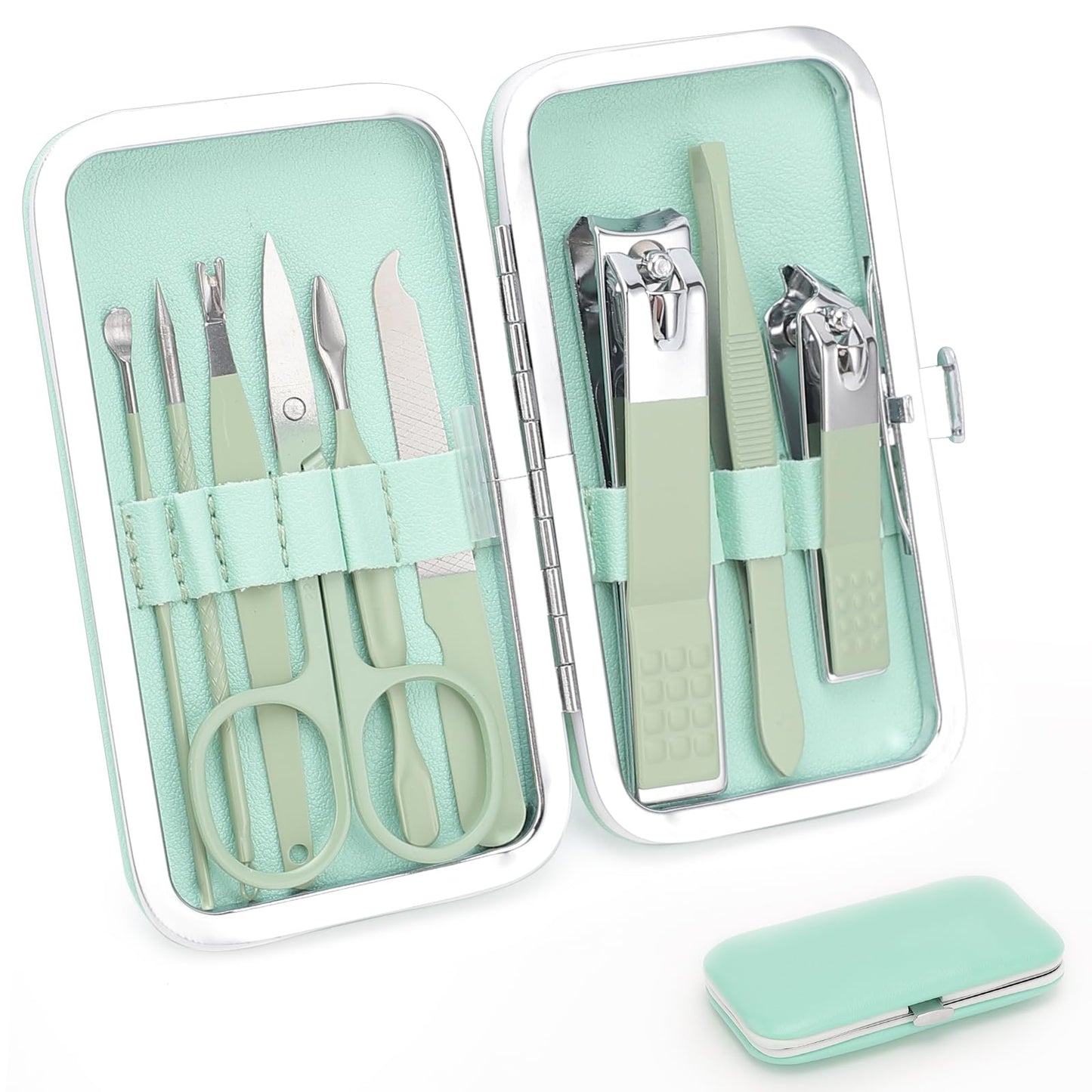 9 Pcs Nail Clippers, Onehere Premium Manicure Set, Professional Grooming Gift Kit, Pedicure Kit, Facial, Hand, Foot, Cuticle Nai