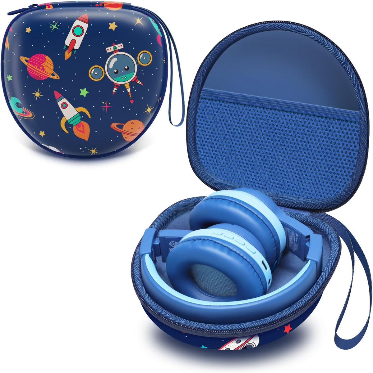 Kids Headphones Case Compatible with iClever BTH12 / HS19 / BTH26 / JoySpark-T5 / Candy Bila BH03 / EarFun/IMYB/MIDOLA MD-B01 / noot Products Foldable Kids Headphones, Blue (Case Only)
