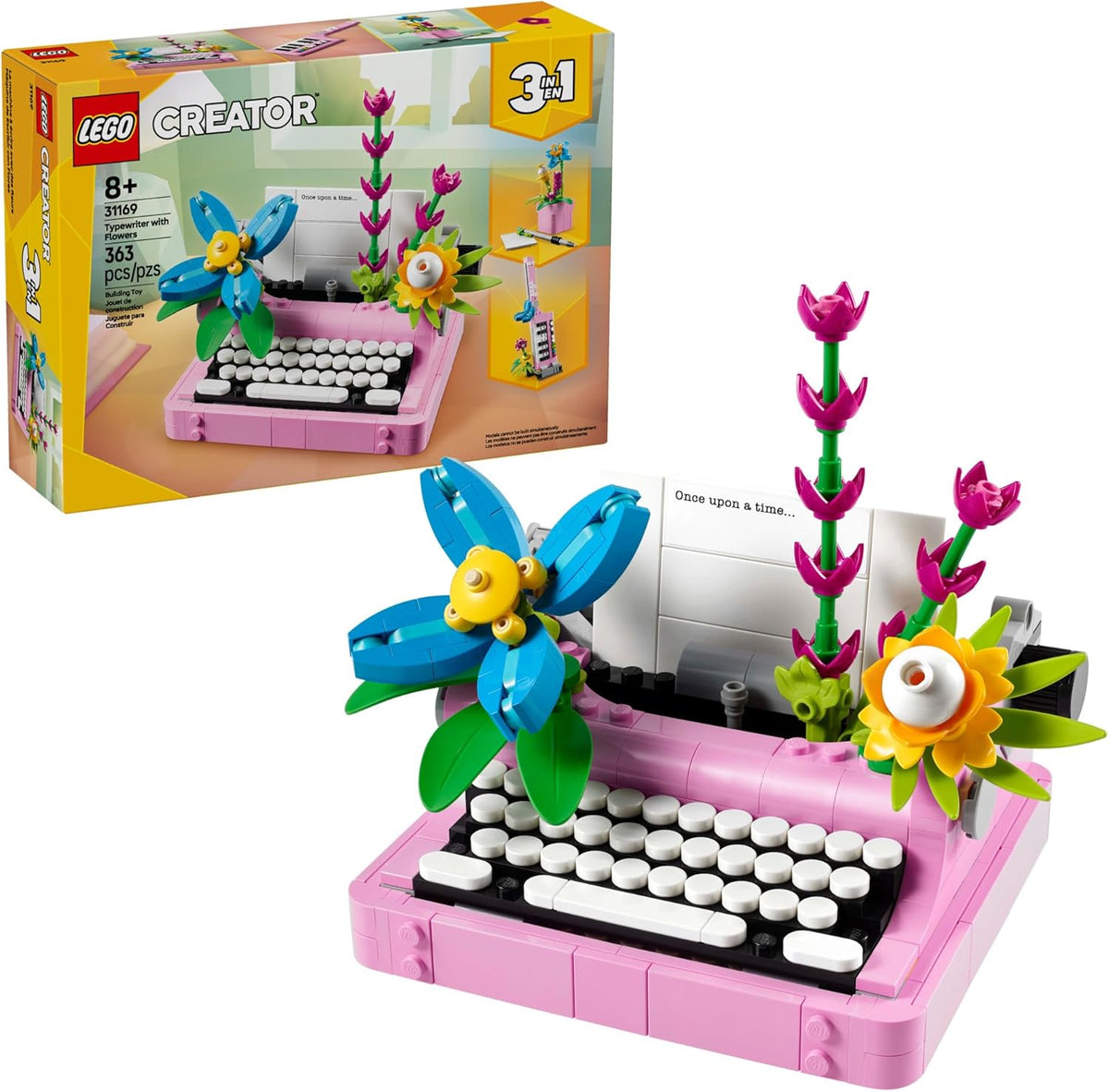LEGO Creator 3 in 1 Typewriter with Flowers - Building Toy with 3 Building Options