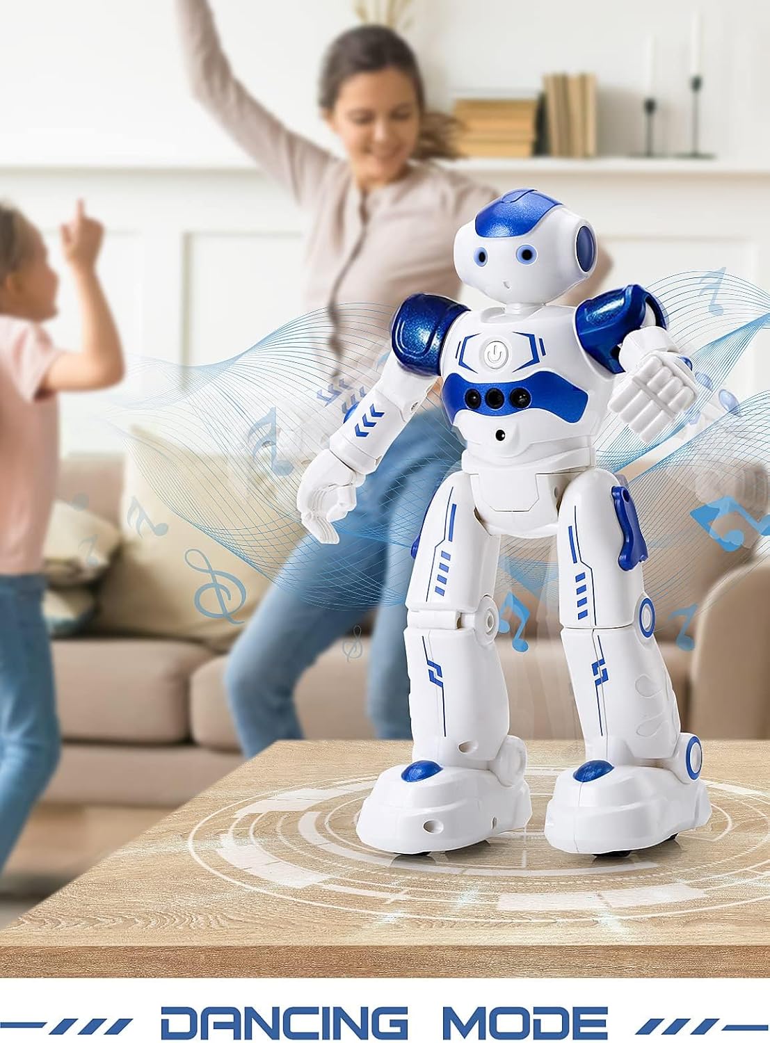 KingsDragon RC Robot, Programmable Remote Control Smart Robot for Kids, Ages 3-8, Gesture Control, LED Lights