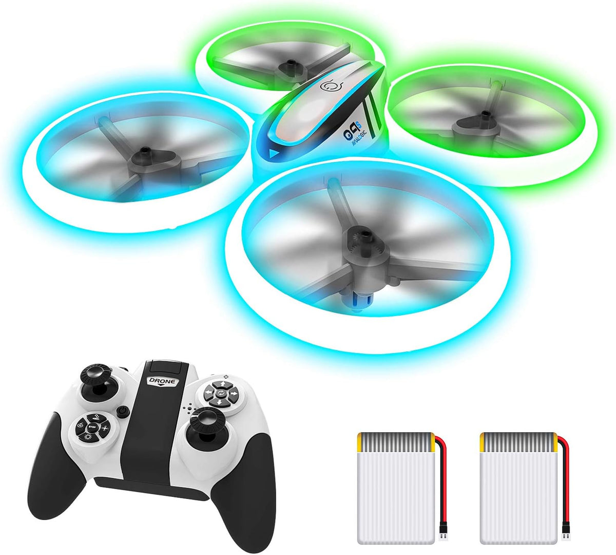 Q9s Drone for Kids with Altitude Hold and Headless Mode, Quadcopter with Blue and Green Light, Propeller Full Protect