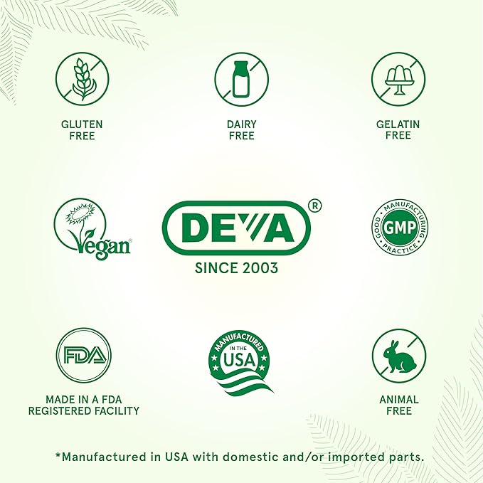 DEVA Vegan Vitamins Hair, Nails & Skin Supplement with 500 mcg of Biotin Per Tablet 90 Tablets (Pack of 2)
