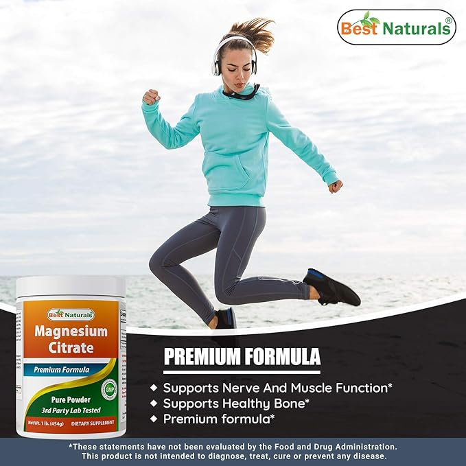 Best Naturals Magnesium Citrate Powder 1 Pound (1 LB (Pack of 2))