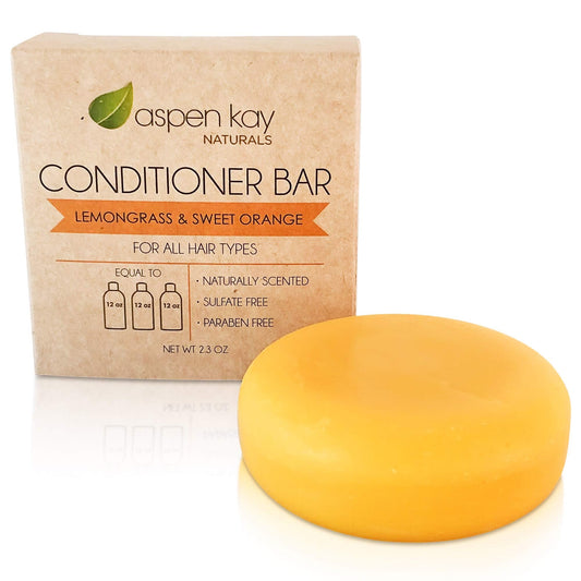 Aspen Kay Naturals Conditioner Bar, Lemongrass, 2.3 Ounce. Made With Natural & Organic Ingredients, All Hair Types Including Fri