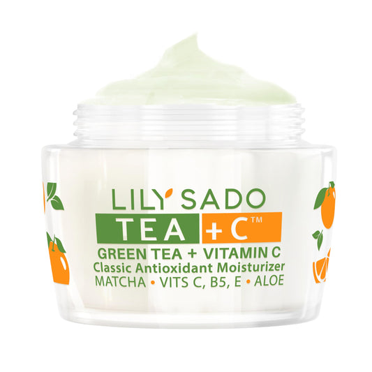 Lily Sado Tea+C Green Tea & Vitamin C Moisturizer - Antioxidant, Anti-Aging Anti-Wrinkle Daily Moisturizing Lotion - Hydrates, S