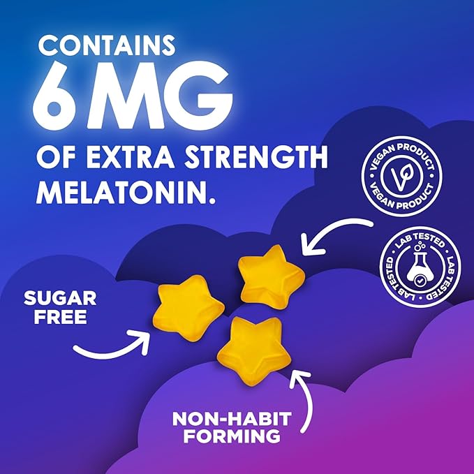 Sleep Gummies for Adults 6mg - Sugar Free Extra Strength Melatonin Gummy, Natural Sleeping Gummy for Adults, Kids, Orange Flavored, Vegan, Non-GMO, Sleep Vitamin Support Supplement - 120 Gummies