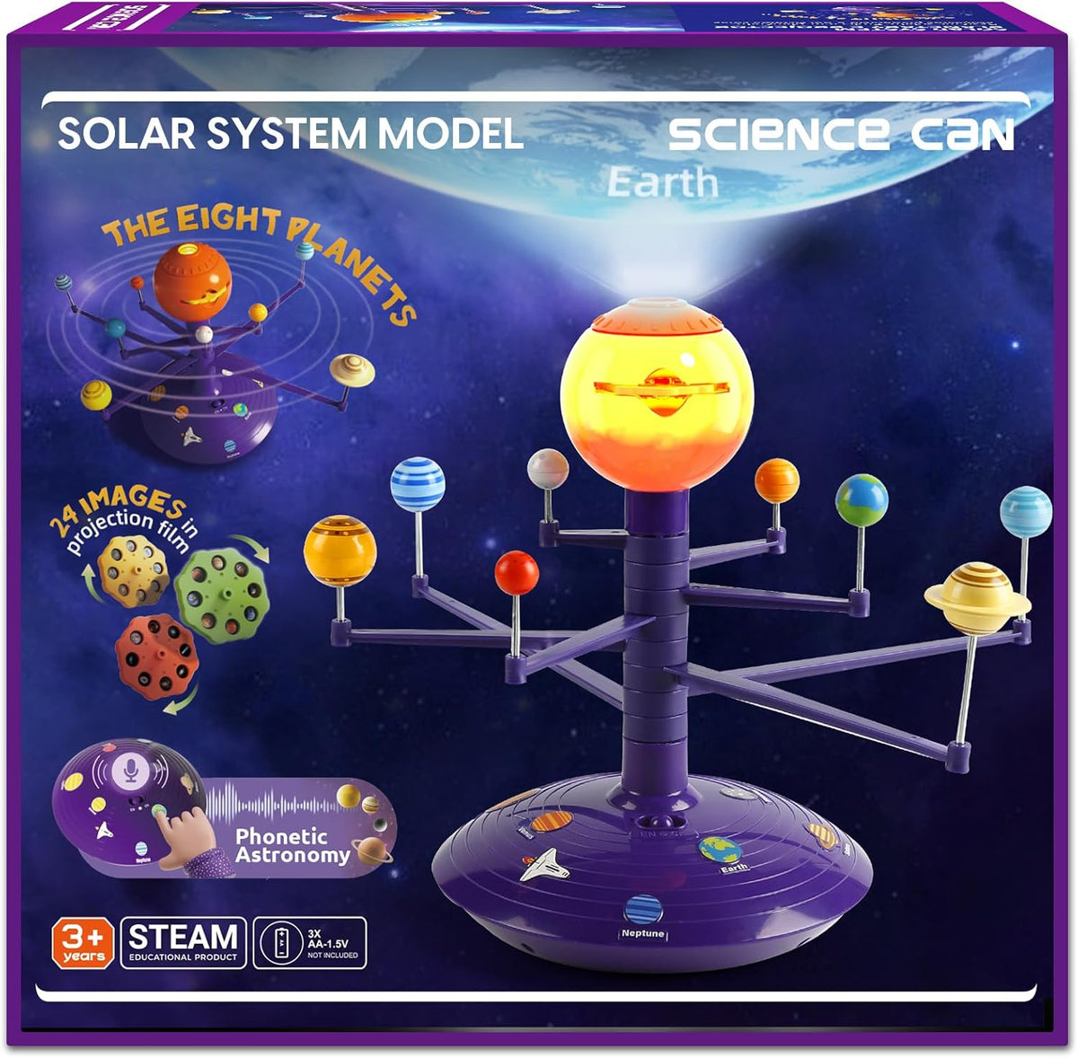 Science Can Talking Astronomy Solar System Model Kit for Kids, 8 Planets STEM Space Toys, Ages 3-5