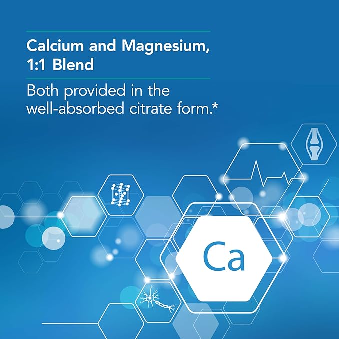 Nutricology Calcium Magnesium Citrate Supplement - Bone Health, with Calcium Citrate, Pure, Well-Absorbed, Vegetarian Capsules - 100 Count