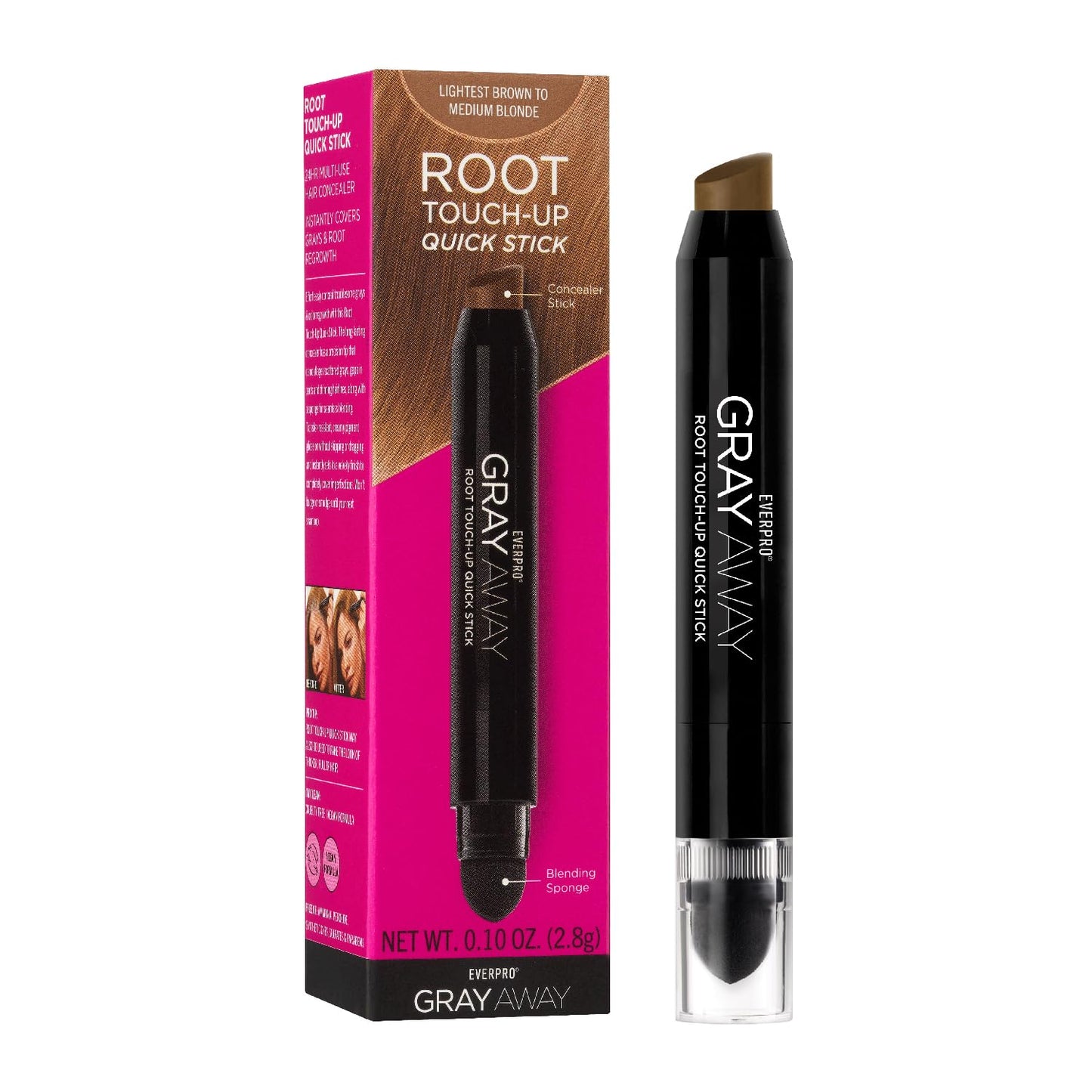 Everpro Gray Away Root Touchup Quik Stk Lightest Brown/Medium Blonde 0.10Oz