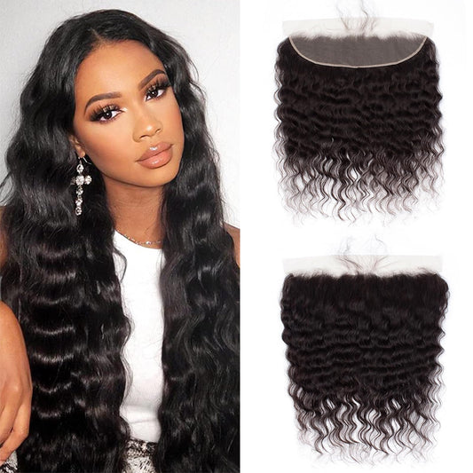 Loose Wave 13X4 Ear To Ear Lace Frontal Closure 100% Unprocessed Virgin Remy Loose Deep Wave Human Hair Swiss Lace Frontal Closu