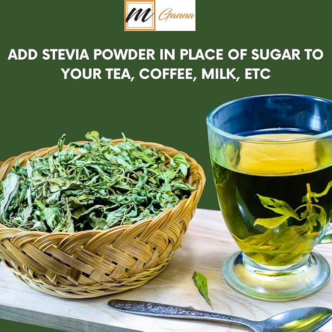 mGanna 100% Natural Stevia Leaf Powder - Natural Sweetener 227 gms / 0.5 lbs