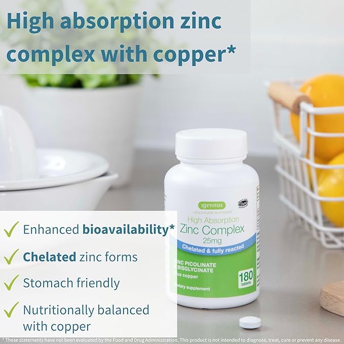 Advanced Digestive Enzymes & Betaine HCl + Zinc Complex 25mg Vegan Bundle, Digestive Aid with Chelated Zinc Picolinate & Bisglycinate, by Igennus