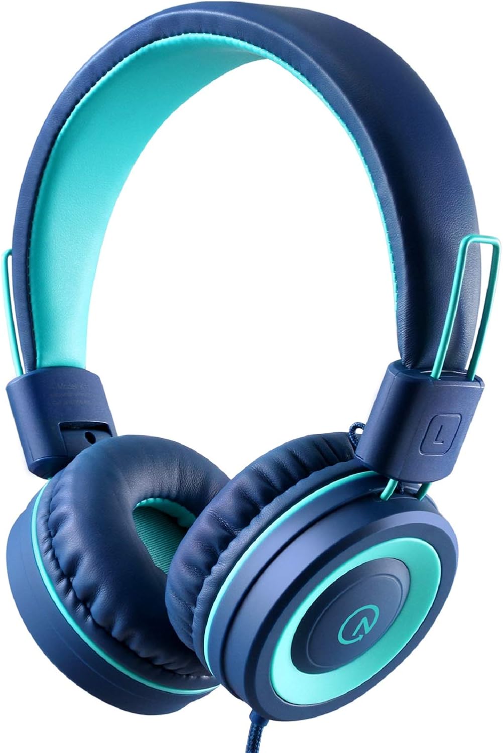 noot products K11 Kids Headphones Wired 3.5mm Jack Tangle-Free Skyline Blue | 5ft Long Cord, Foldable, Plug in On-Ear Headset for iPad, Amazon Kindle Fire, Boys, Girls, School, Laptop Travel Plane Tablet