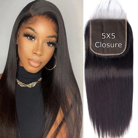 Liangya Hair 5X5 Closure Straight Human Hair 5X5 Hd Transparent Lace Closure 12A Virgin Human Hair Hd Lace Closure Pre Plucked W