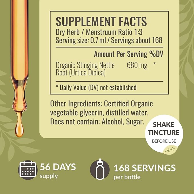 HERBAMAMA Herbal Liquid Drops Kit - Bundle of Lomatium Root and Stinging Nettle Tincture 4 fl oz - Vegan, Non-GMO, Sugar & Alcohol-Free - 2 Pack