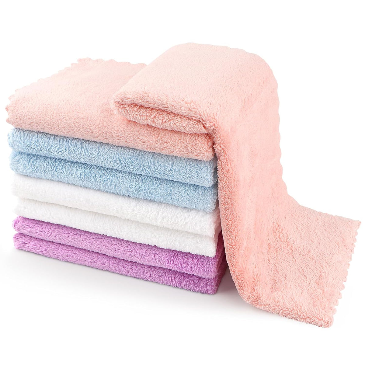 Orighty Baby Burp Cloths, 8 Pack Burping Cloths for Babies, 20 x 10 Inch | Super Soft & Absorbent Coral Fleece Towels, Large Burp Rugs for Sensitive Skin, Newborn Essentials Shower Gift Girl Boy