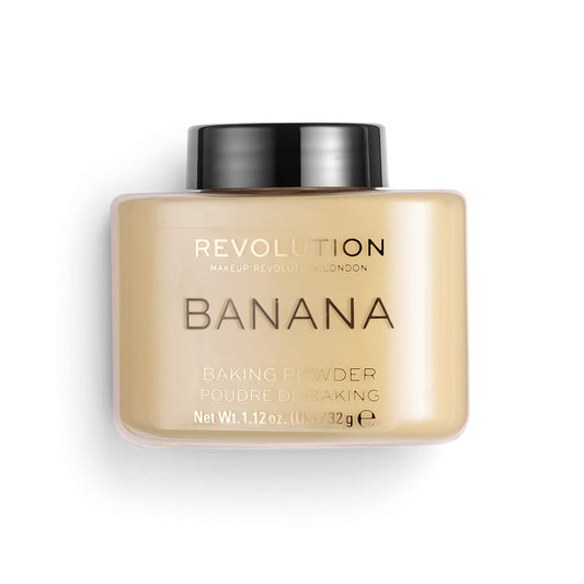 Makeup Revolution Loose Baking Powder, Make Up Setting Powder, Long Lasting Coverage, Reduces Shine, For Medium Skin Tones, Bana
